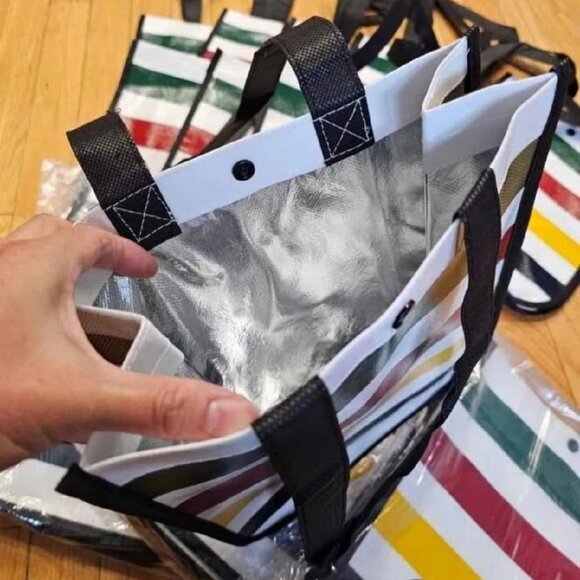 COPY - HBC BAGS THE BAY  Multistripe small  Reusable Lunch Bag (5 bags) free sh… - Picture 4 of 5